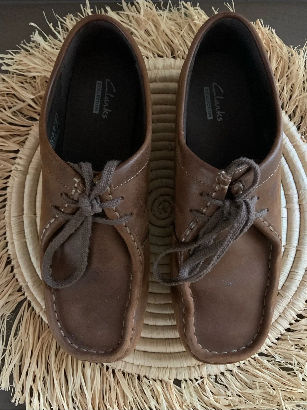 CLARKS Women’s Padmora Brown Leather Lace Up Loafer Size 8